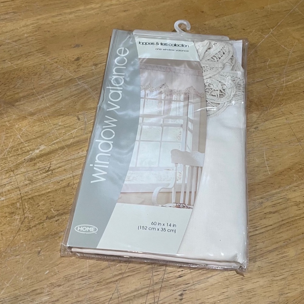 Vtg Target Home Battenburg Lace Window‎ Valance 60x14 Ivory Shabby Chic NEW